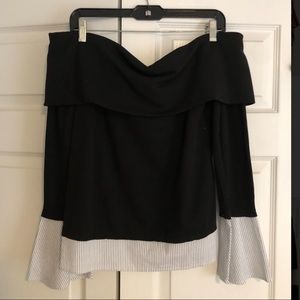 Black off the shoulder blouse